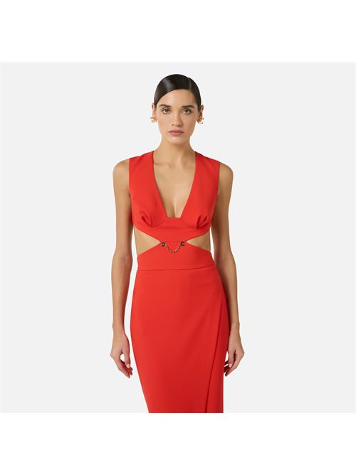 Abito Red Carpet in crêpe leggero con cut-out ELISABETTA FRANCHI | ABR0261E1/H85